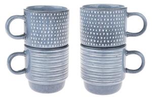 Sada 4 ks keramických hrnků SKY BLUE, 290 ml