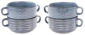 Sada 4 ks keramických misek SKY BLUE 470 ml