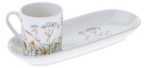 Porcelánový esspreso hrnek s podtáckem LUČNÍ KVĚTY 90 ml