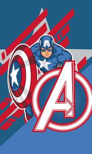 Carbotex Bavlněný froté ručníček 30x50 cm - Avengers Kapitán Amerika