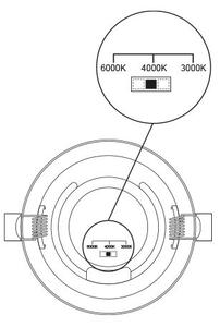 PN22400001 LED DOWNLIGHT vestavné svít.kulaté 6W,540lm,3000-6000K,IP44,bílá11,5cm
