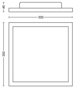 Hue Aurelle přisazený LED panel SQ S (čtverec) 30x30cm, černá