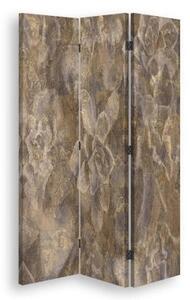Ozdobný paraván, Měkká hnědá - 110x170 cm, třídílný, klasický paraván