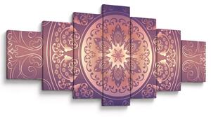 Obraz - Mandala na fialovém gradientu (210x100 cm)