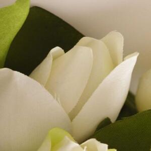 Ozdobný paraván Bílé tulipány květy - 110x170 cm, třídílný, klasický paraván