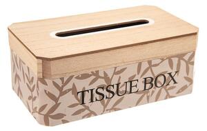 Dřevěný box na papírové kapesníky LISTY 24 x 14 cm