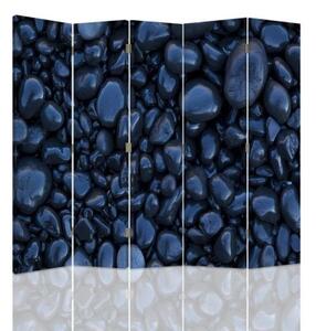 Ozdobný paraván Zen Stones Blue - 180x170 cm, pětidílný, klasický paraván