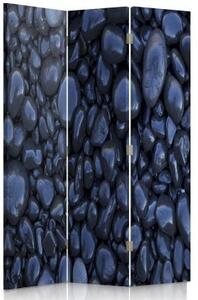 Ozdobný paraván Zen Stones Blue - 110x170 cm, třídílný, klasický paraván
