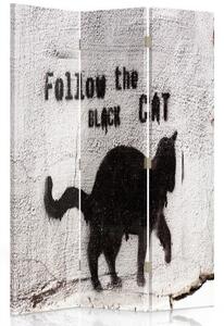 Ozdobný paraván Street Art Cat Graffiti - 110x170 cm, třídílný, klasický paraván