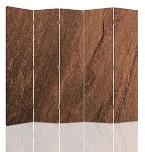 Ozdobný paraván Abstraktní hnědá - 180x170 cm, pětidílný, klasický paraván