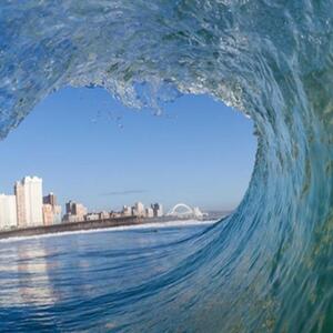 Ozdobný paraván Vlny moře - 180x170 cm, pětidílný, klasický paraván