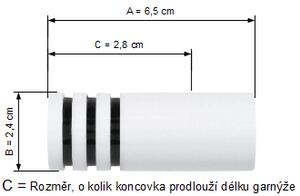 Kovovégarnýže.cz Stropní garnýž Malibu modern 19 mm bílá lesklá Varianta jednořadá nebo dvouřadá: Jednořadá, Délka: 120 cm, Uchycení látky: Kroužky s žabkou