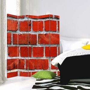 Ozdobný paraván Brick - 180x170 cm, pětidílný, klasický paraván