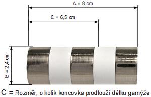 Kovovégarnýže.cz Stropní garnýž Imperial modern 19 mm bílá lesklá Varianta jednořadá nebo dvouřadá: Jednořadá, Délka: 120 cm, Uchycení látky: Kroužky s žabkou