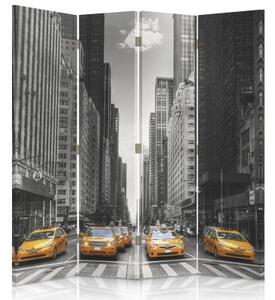 Ozdobný paraván New York City Tai - 145x170 cm, čtyřdílný, klasický paraván