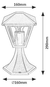 RABALUX Venkovní stojací hliníková lampa PARAVENTO, 1xE27, 40W, 29cm, černá 007148