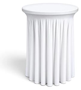 Skládaný strečový potah na bistro stolek Ø80 cm, výška 110 cm – 3 barvy barva Bílá