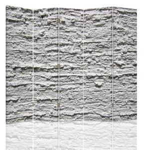 Ozdobný paraván Betonová šedá - 180x170 cm, pětidílný, klasický paraván