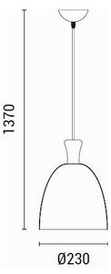 Lustr na lanku SIMPLO 1xE27/15W/230V šedá pr. 23 cm
