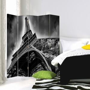 Ozdobný paraván Pařížská Eiffelova věž - 180x170 cm, pětidílný, klasický paraván