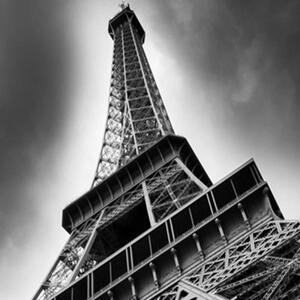 Ozdobný paraván Eiffelova věž B&W - 145x170 cm, čtyřdílný, klasický paraván