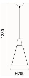 Lustr na lanku SIMPLO 1xE27/15W/230V černá pr. 20 cm