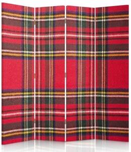 Ozdobný paraván Skotská zkouška - 145x170 cm, čtyřdílný, klasický paraván