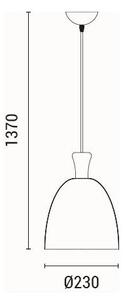 Lustr na lanku SIMPLO 1xE27/15W/230V žlutá pr. 23 cm