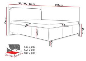 Manželská postel 160cm Karuzo (cappuccino)