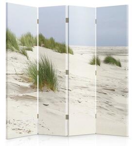 Ozdobný paraván Travnaté duny - 145x170 cm, čtyřdílný, klasický paraván