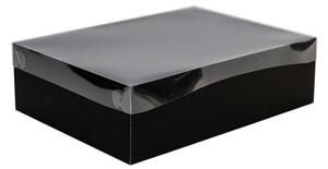 Dárková krabice s průhledným víkem 400x300x100 mm, černá
