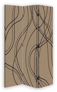 Ozdobný paraván Textura hnědá - 110x170 cm, třídílný, klasický paraván