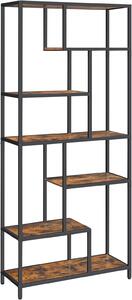 Designová knihovna TAYLOR 180x80 cm, rustikálně hnědá