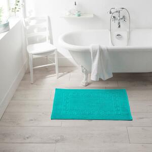 Blancheporte Koupelnová předložka s řeckým vzorem smaragdová čtverec 60x60cm