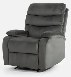 Šedé křeslo s relaxační funkcí GANIBIO