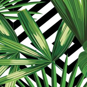 Ozdobný paraván Geometrické listy palmy zelené - 110x170 cm, třídílný, klasický paraván