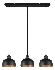 Trio Leuchten R30813032 PUNCH - Závěsné barové a kuchyňské svítidlo nad jídelní stůl, 3 x E27, 68cm (Závěsné svítidlo nad stůl v černé a zlaté barvě)