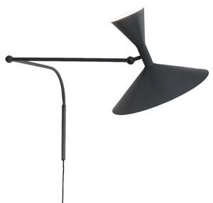 Nemo Lampe de Marseille, nastavitelná černá nástěnná lampa s přímým a nepřímým světlem, 2x70W E27, max 166cm