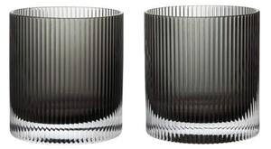 Ferm Living Sklenice na vodu Ripple Tumbler set 2 ks, smoked grey