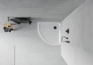 Sprchová vanička MEXEN FLAT s černým sifonem 90 x 90 cm bílá