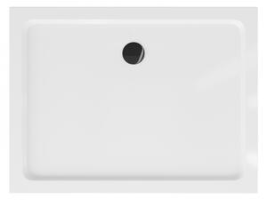 Sprchová vanička MEXEN FLAT s černým sifonem 100 x 70 cm bílá