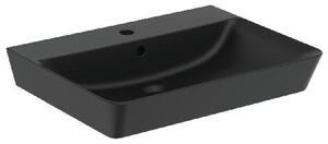 Ideal Standard Connect Air - Umyvadlo Cube 600x460x160 mm, s přepadem, otvor pro baterii, černá E0298V3