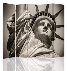 Ozdobný paraván, Monumentální socha Svobody - 180x170 cm, pětidílný, klasický paraván