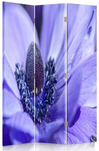 Ozdobný paraván Příroda Květina Fialová - 110x170 cm, třídílný, klasický paraván