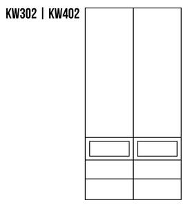 KW402 dřevěná skříň knihovna z buku Drewmax (Kvalitní nábytek z bukového masivu)