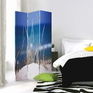 Ozdobný paraván Duny na mořské pláži - 110x170 cm, třídílný, klasický paraván