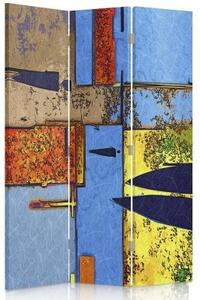 Ozdobný paraván Abstraktní barevné - 110x170 cm, třídílný, klasický paraván