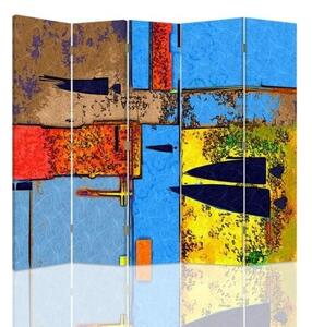 Ozdobný paraván Abstraktní barevné - 180x170 cm, pětidílný, klasický paraván