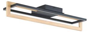Lindby - Holamu LED Stropní svítidlo L86 Černá/Dřevo