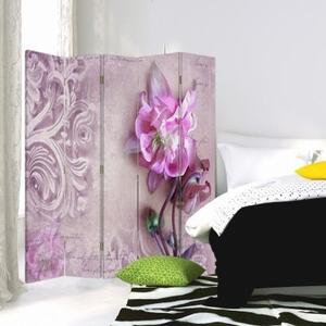 Ozdobný paraván Růžová orchidej - 180x170 cm, pětidílný, klasický paraván